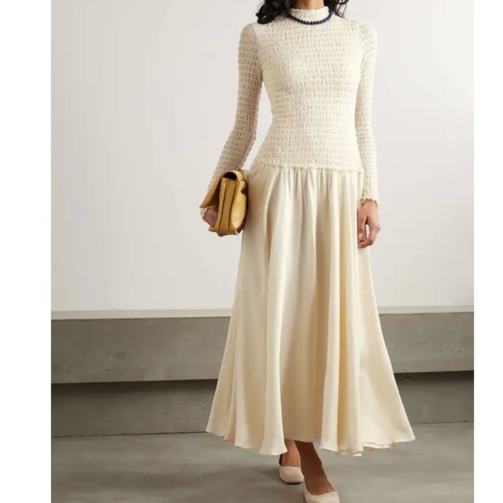 SIEDRES
Feja Shirred Midi Dress Ecru